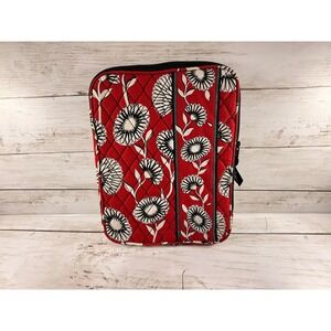 Vera Bradley Night and Day Quilted Tablet Laptop Sleeve Red Black White Floral